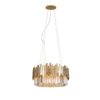 PENDING LAMP -CALZO- glamour- with -gold- fixture- and -crystals.