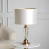 TABLE LAMP-art-deco-with-gold-glass-frame-and-white-shade-elegant-beautiful