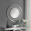 Mirror-wall-glamour-round-with-decorative-transparent-frame-silver