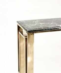 console-gold-base-high-polish-metal-stone-marble-dark-countertop-straight-glass-styling-glamour