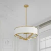GERDO GOLD PENDING LAMBER gold fixture white lamp shade glamour style