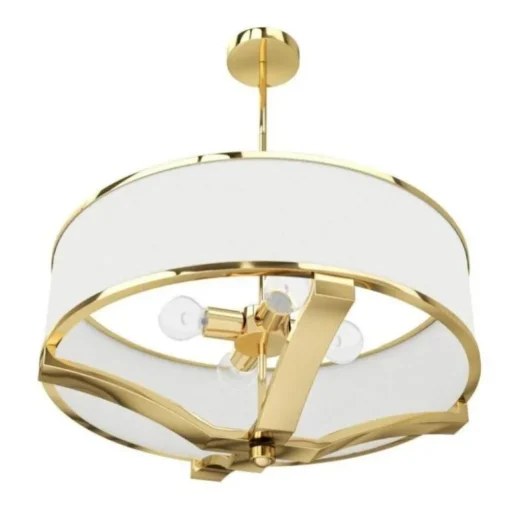 GERDO GOLD PENDING LAMPS gold gold fixture white lamp shade glamour style decorative.