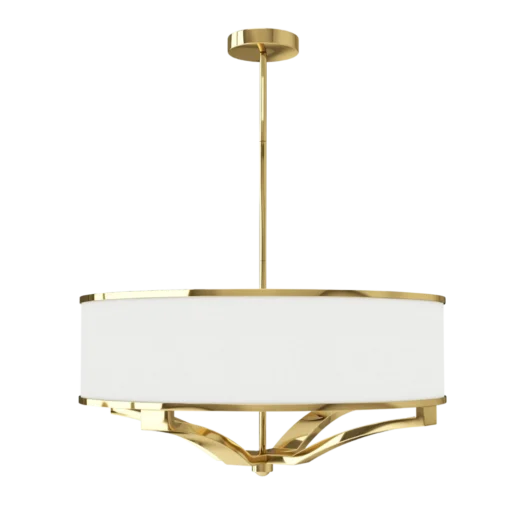 GERDO GOLD PENDING LAMBER gold fixture white lamp shade glamour style beautiful
