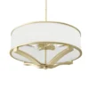 GERDO OLD GOLD PENDING LAMPS gold fixture white lamp shade glamour style exclusive.