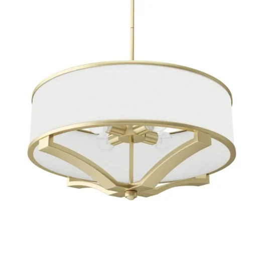 GERDO OLD GOLD PENDING LAMPS gold fixture white lamp shade glamour style exclusive.