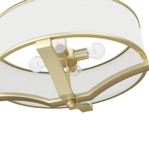 GERDO OLD GOLD PENDING LAMPS gold fixture white lamp shade glamour style stylish.
