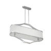 GERDO OVALE CROMO PENDING LAMP silver fixture white lamp shade glamour style decorative.