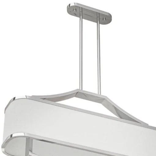 GERDO OVALE CROMO PENDING LAMP silver fixture white lampshade glamour style exclusive
