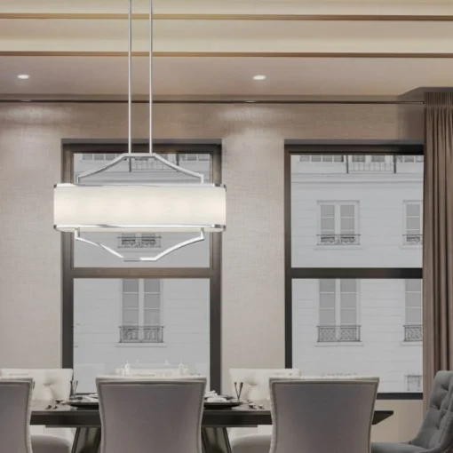 PENDING LAMP-GERDO-OVALE-CROMO-silver-framed-white-abasement-styling-glamour-beautiful