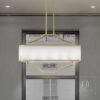 PENDING LAMP-GERDO-OVALE-OLD-GOLD-gold-frame-white-shade-glamour-style