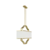 GERDO OVALE OLD GOLD PENDING LAMP gold fixture white shade glamour style beautiful.