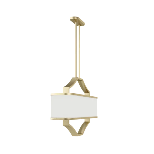 GERDO OVALE OLD GOLD PENDING LAMP gold fixture white shade glamour style beautiful.