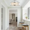 STANZA CROMO S pendant lamp silver fixture white lampshade modern exclusive