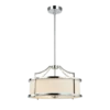 STANZA CROMO S pendant lamp silver fixture white lampshade modern glamour