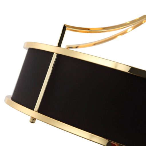 STANZA GOLD NERO S PENDING LAMP gold fixture black lampshade modern decorative.