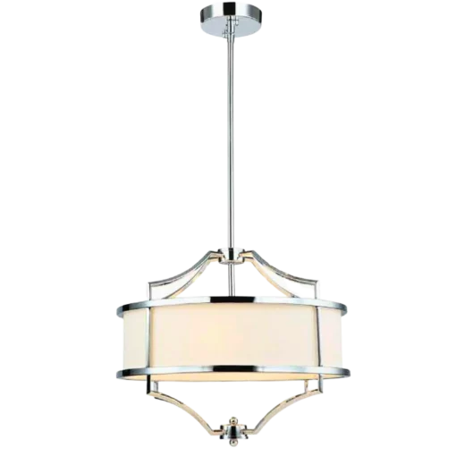 STESSO CROMO S pendant light silver fixture white lampshade modern decorative.