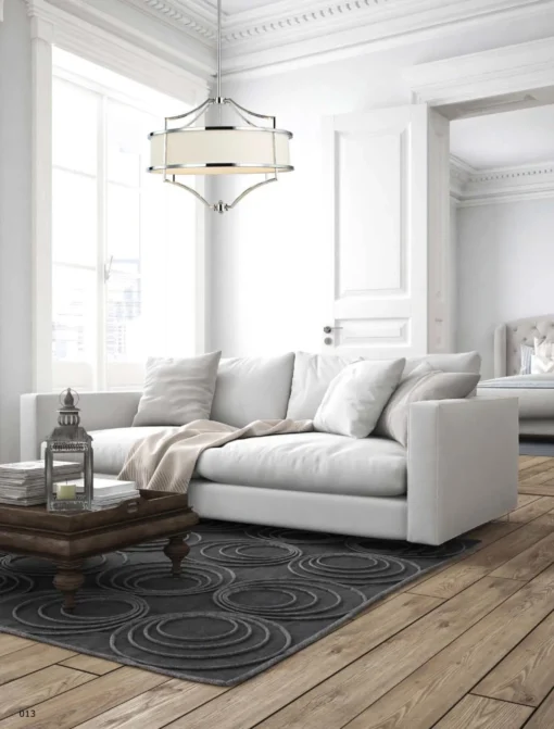 STESSO CROMO S pendant light silver fixture white lampshade modern beautiful