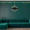 STESSO GOLD NERO S PENDING LAMP gold fitting black shade modern decorative.