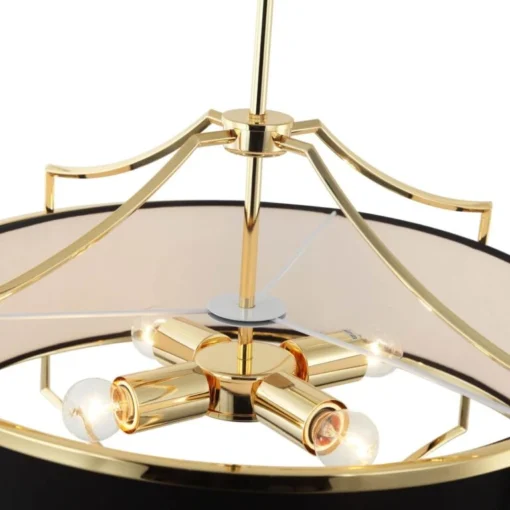 STESSO GOLD NERO S PENDING LAMP gold fitting black shade modern exclusive.