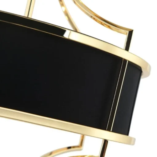 STESSO GOLD NERO S PENDING LAMPS gold fitting black shade modern glamour.