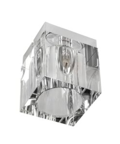 PLAFON CUBO CLARO silver with crystal shade glamour style decorative