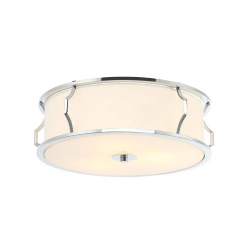 PLAFON PIRELO CROMO silver fixture white lampshade modern decorative