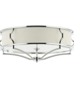 PLAFON STESSO CROMO silver fixture white lampshade modernl