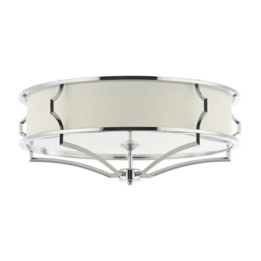 PLAFON STESSO CROMO silver fixture white lampshade modernl