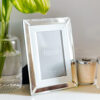 PHOTO FRAME white silver glass 10x15 cm, unique