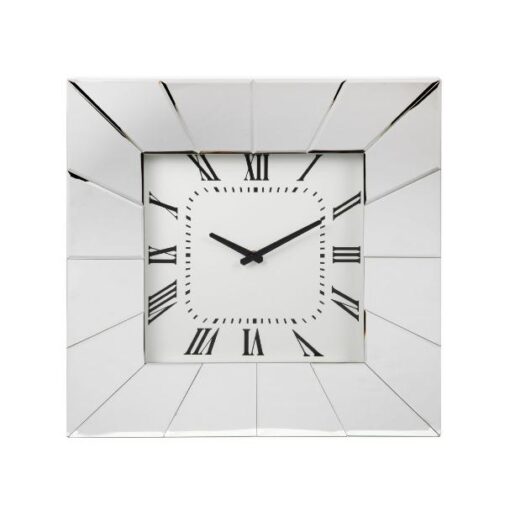 WALL CLOCK with thick silver frame modern.