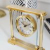 STANDING CLOCK in gold aluminum and glass classic beautiful unique