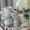 SUGGESTED glass spoon with silver glamour lid, beautiful