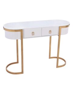 CONSOLA in stainless steel gold oval top glamour style