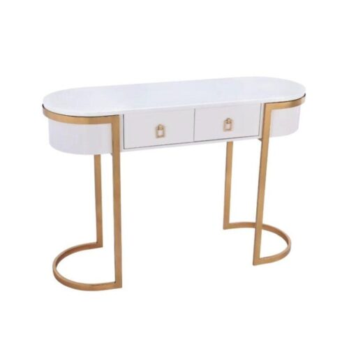 CONSOLA in stainless steel gold oval top glamour style