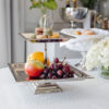 Metal silver two-tier PATTERN classic, exclusive