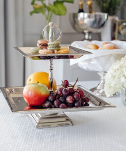 Metal silver two-tier PATTERN classic, exclusive