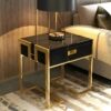 TABLE-HELPER-GLAMOUR-BLACK-LACQUERED-BLACK-WITH-DRAWER-ON-GOLD-LEGS