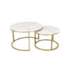 TABLE SET-Marble-top-gold-base-styling-glamour-salon