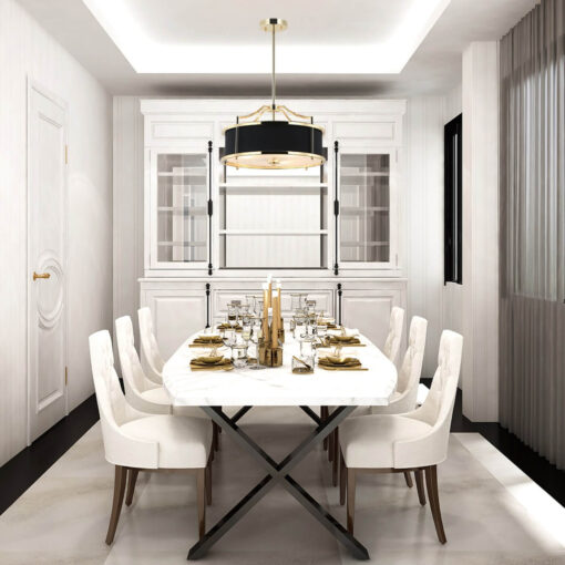 STANZA GOLD NERO M PENDING LAMP gold fitting black shade modern exclusive.