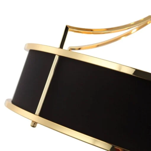 STANZA GOLD NERO M PENDING LAMP gold fixture black lampshade modern decorative.