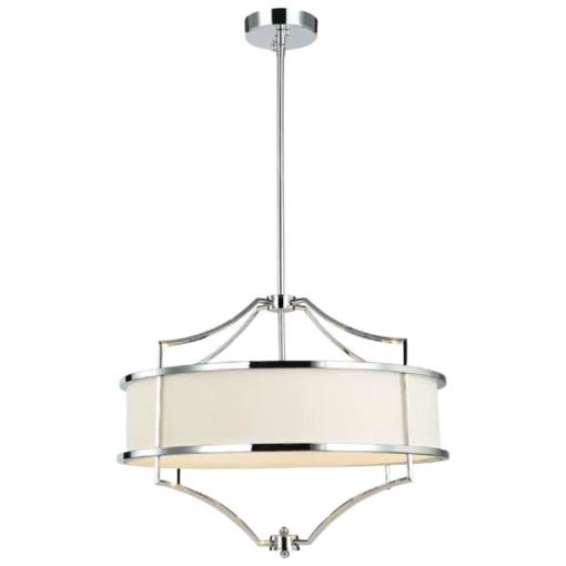 STESSO CROMO M PENDING LAMP silver fixture white lampshade modern exclusive