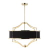 STESSO GOLD NERO M PENDING LAMP gold fitting black shade modern glamour.