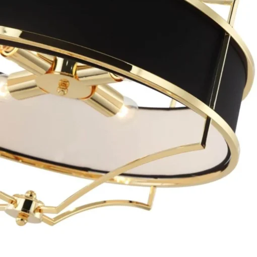 STESSO GOLD NERO M PENDING LAMP gold fitting black shade modern decorative.