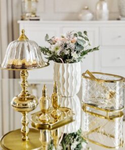 SALT-AND-PEPPER SHAKER-ON-A-GOLDEN-TRACE