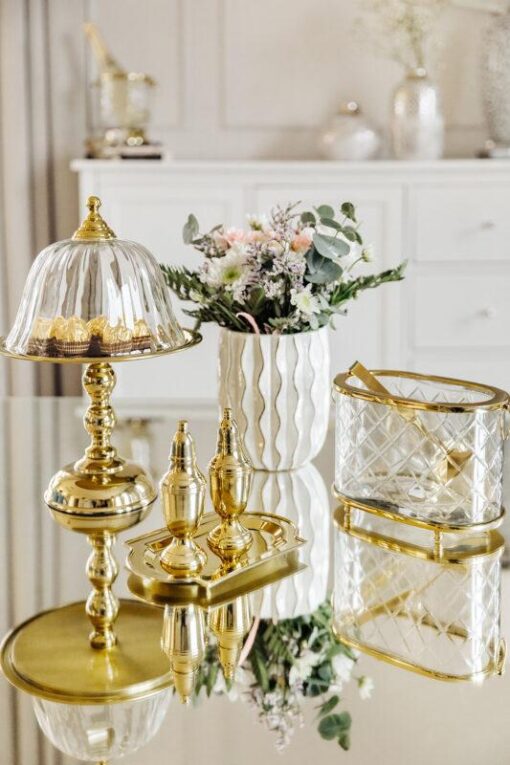 SALT-AND-PEPPER SHAKER-ON-A-GOLDEN-TRACE