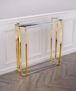 CONSOLE-gold-silver-slender-glass-top-glamour