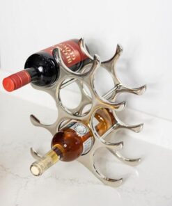 WINE RACK-silver-nickel-for-9-bottles-modern