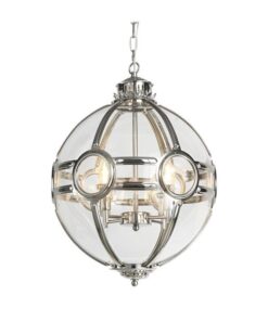 lamp-pendant-silver ball stainless steel-glass ideal for glamour style interiors