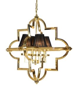 gold with stainless steel-material lampshade in hampton style-complements any arrangement