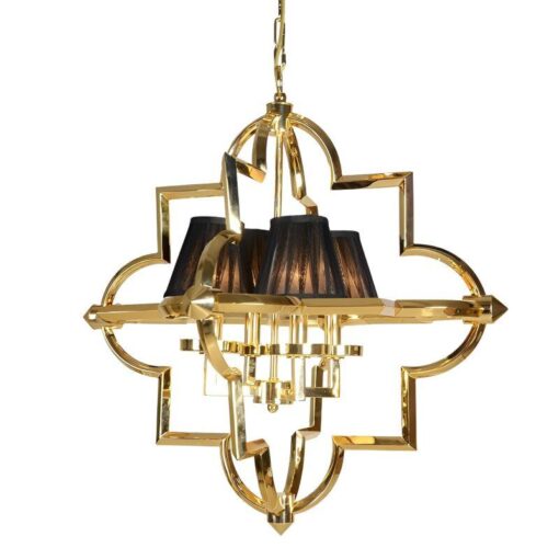 gold with stainless steel-material lampshade in hampton style-complements any arrangement